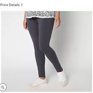 LOGO Layers by Lori Goldstein Reg Pull On Full Length Legging, L, grey